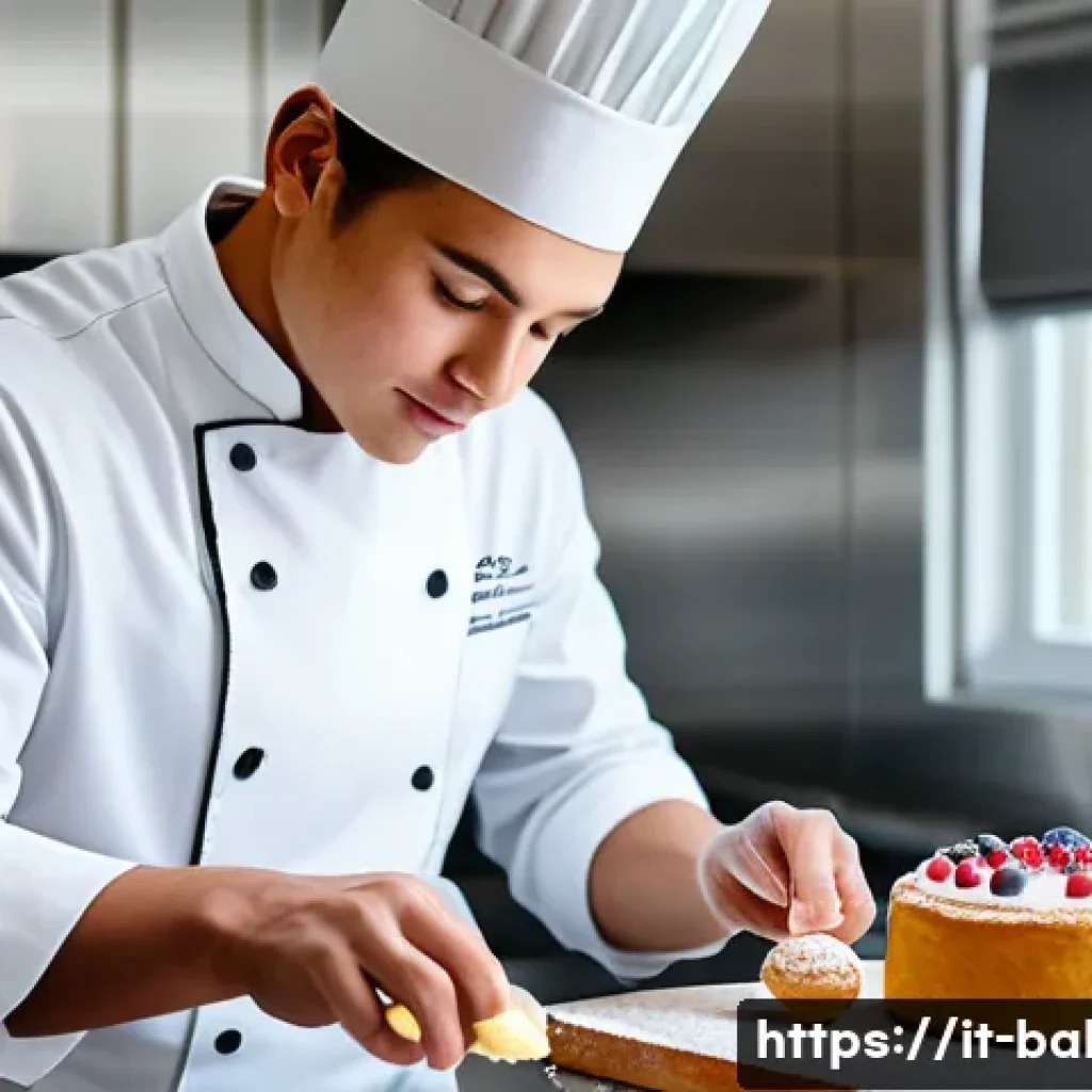 제과제빵 자격증 학습 스케줄 추천 - A professional pastry chef in a bright, modern kitchen wearing a clean white chef&rsquo;s uniform and hat,...